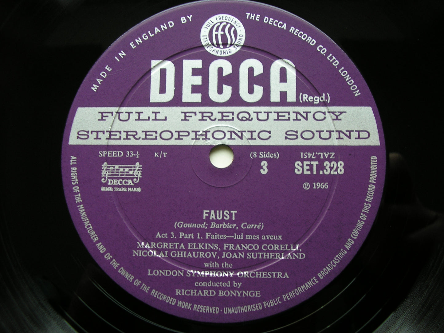 GOUNOD: FAUST - CORELLI / SUTHERLAND / GHIAUROV / LONDON SYMPHONY / BONYNGE SET 327 - 30