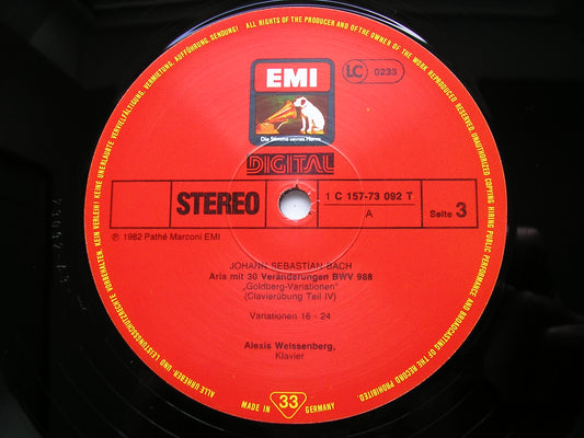 BACH: GOLBERG VARIATIONS      ALEXIS WEISSENBERG       157-73091/2