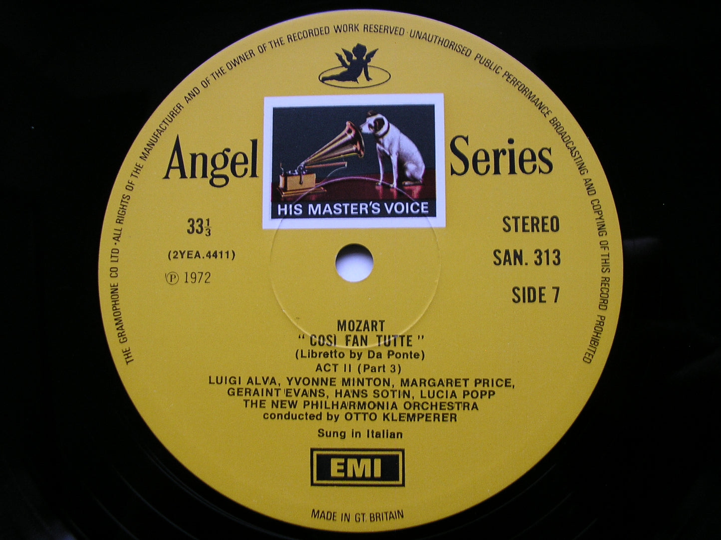MOZART: COSI FAN TUTTE - PRICE / MINTON / POPP / ALVA / EVANS / SOTIN / NEW PHILHARMONIA / OTTO KLEMPERER    SLS 961