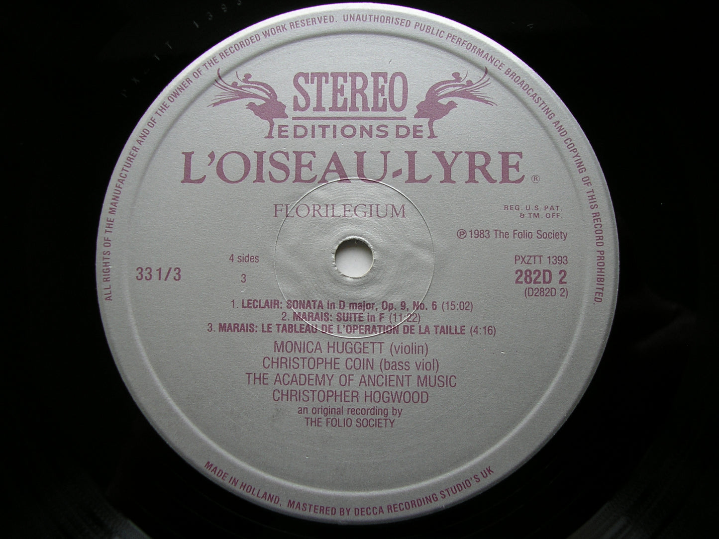 MUSIC AT VERSAILLES 1697 - 1747: COUPERIN / MARAIS / LECLAIR / FORQUERAY THE ACADEMY OF ANCIENT MUSIC / HOGWOOD D282D2