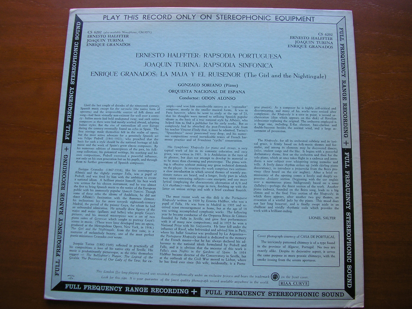 TURINA: RAPSODIA SINFONICA / HALFFTER: RAPSODIA PORTUGUESA SORIANO / SPANISH NATIONAL ORCHESTRA / ALONSO CS 6202