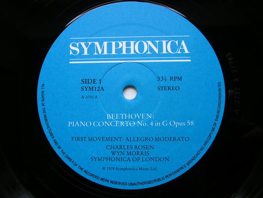 BEETHOVEN: PIANO CONCERTO No. 4      ROSEN / SYMPHONICA OF LONDON / MORRIS    SYM 12