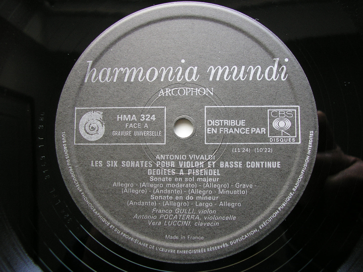 VIVALDI: SIX SONATAS FOR VIOLIN & BASSO CONTINUO GULLI / LUCCINI / POCATERRA HM 324