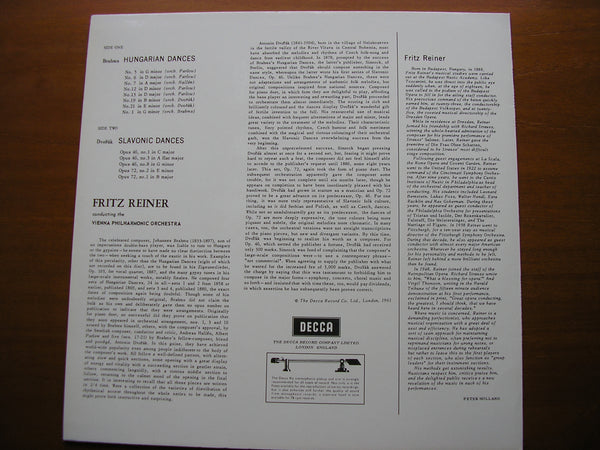 独LP Johannes Brahms / Antonin Dvo? Hungarian Dances / Slavonic Dances SXL2249 Speakers Corner Reco /00260 Brahms / Dvorak - Reiner, Vienna Philharmonic – Hungarian