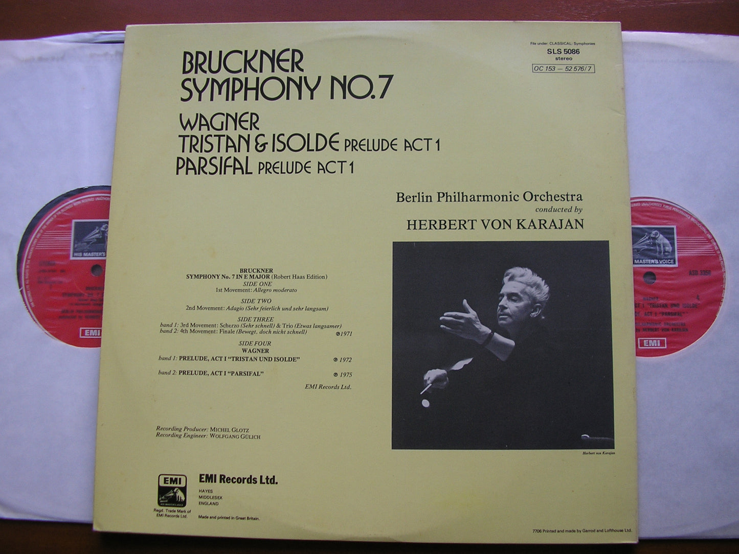 BRUCKNER: SYMPHONY No. 7 / WAGNER: PRELUDES KARAJAN / BERLIN PHILHARMONIC SLS 5086