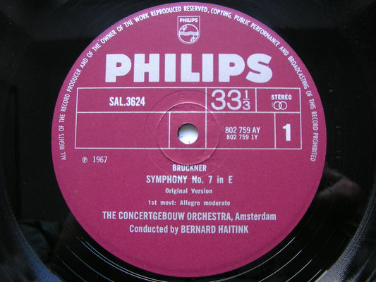 BRUCKNER: SYMPHONY No. 7 / TE DEUM   SOLOISTS / CONCERTGEBOUW ORCHESTRA / HAITINK    SAL 3624 - 5