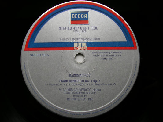 RACHMANINOV: THE PIANO CONCERTOS / RHAPSODY ASHKENAZY / CONCERTGEBOUW ORCHESTRA / HAITINK 3 LP