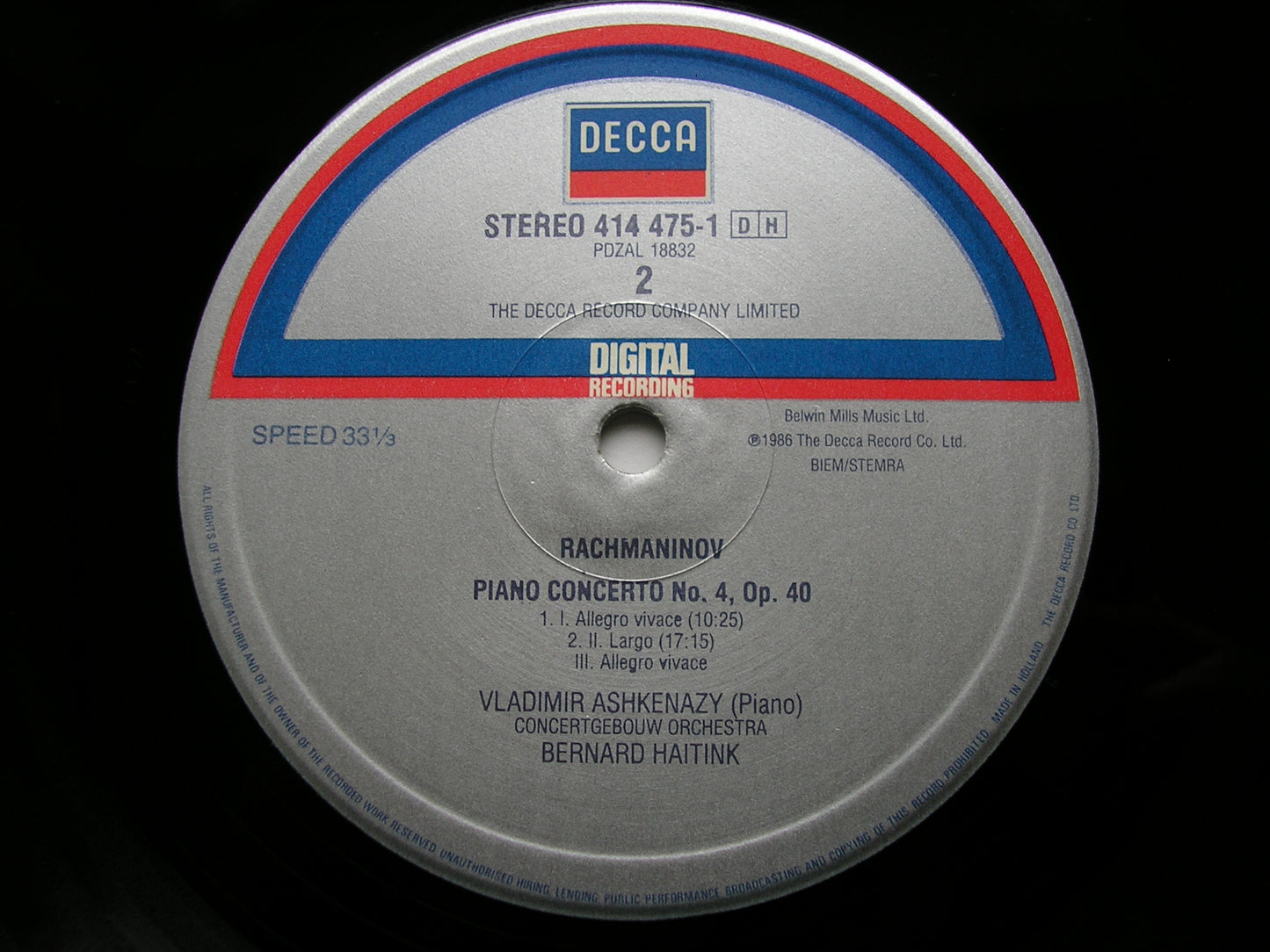 RACHMANINOV: THE PIANO CONCERTOS / RHAPSODY    ASHKENAZY / CONCERTGEBOUW ORCHESTRA / HAITINK   3 LP