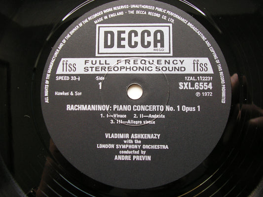 RACHMANINOV: THE FOUR PIANO CONCERTOS / RHAPSODY ASHKENAZY / LONDON SYMPHONY / PREVIN 3 LP