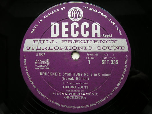 BRUCKNER: SYMPHONY No. 8        SOLTI / VIENNA PHILHARMONIC   SET 335 / 6