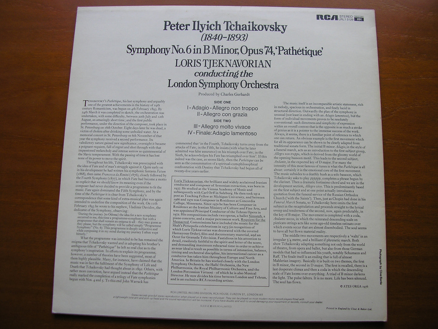 TCHAIKOVSKY: SYMPHONY No. 6 TJEKNAVORIAN / LONDON SYMPHONY LRL1 5129