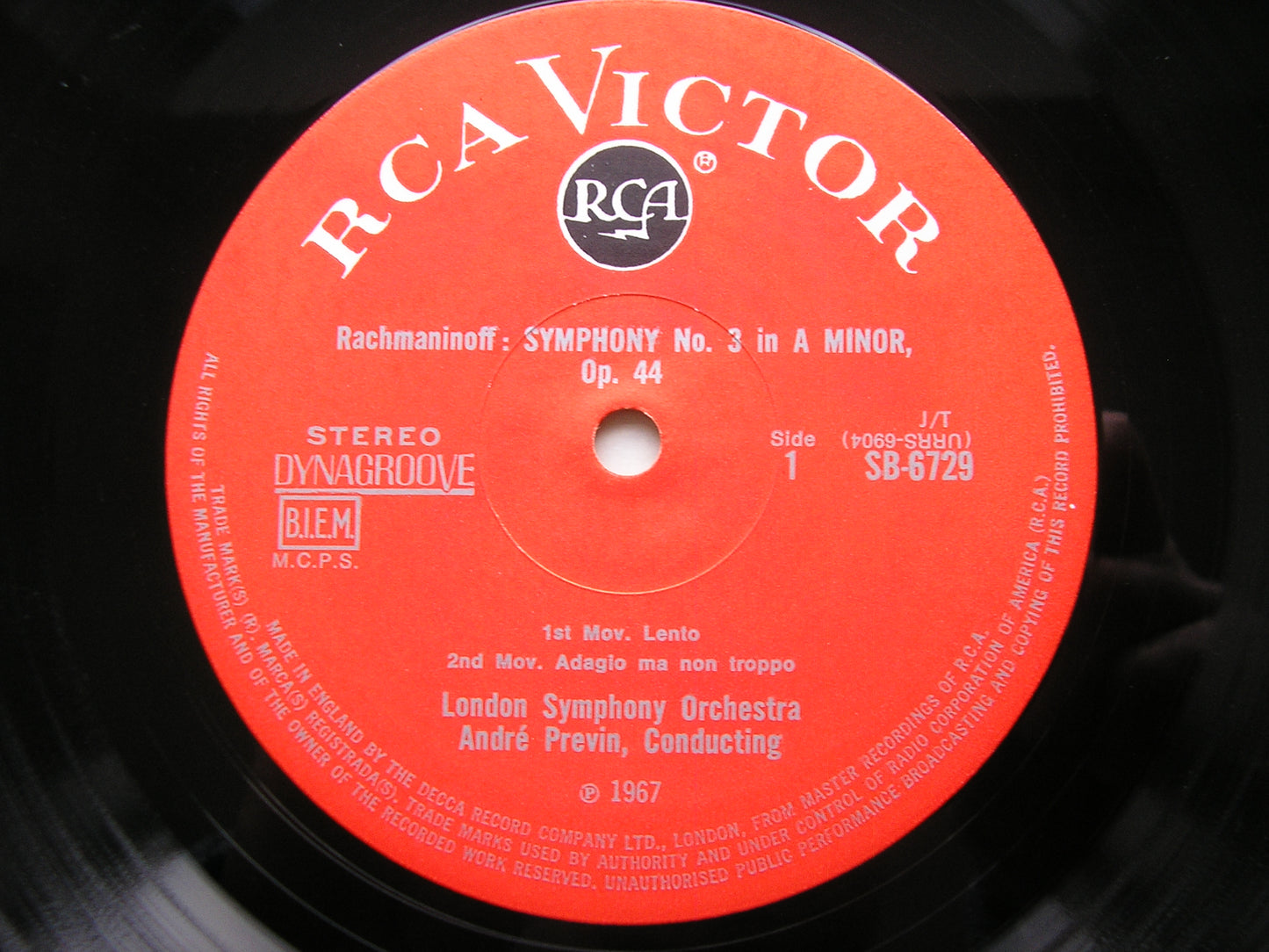 RACHMANINOV: SYMPHONY No. 3 / THE ROCK    PREVIN / LONDON SYMPHONY ORCHESTRA    SB 6729