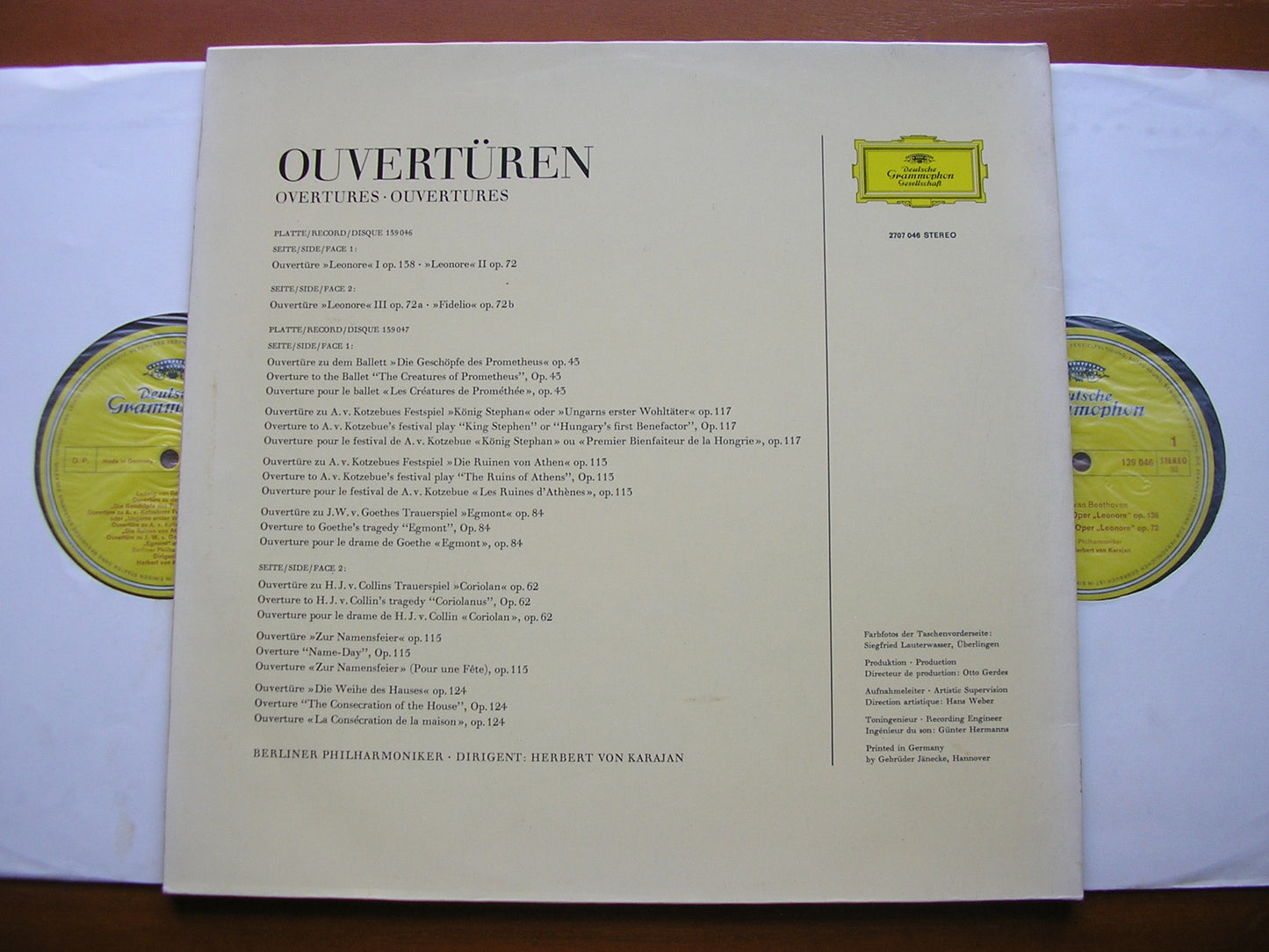 BEETHOVEN: COMPLETE OVERTURES KARAJAN / BERLIN PHILHARMONIC 2LP 2707 046