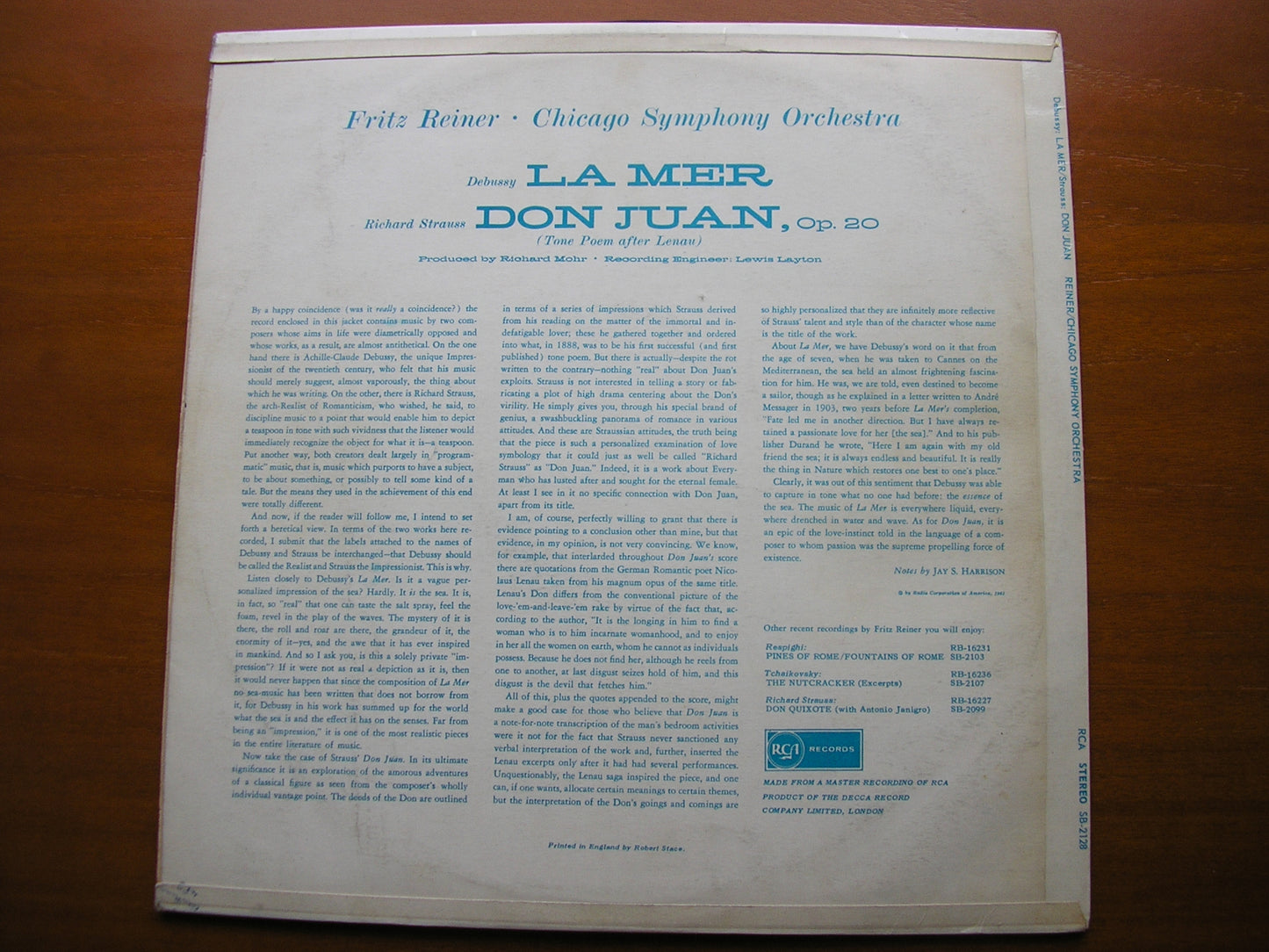 DEBUSSY: LA MER / STRAUSS: DON JUAN     REINER / CHICAGO SYMPHONY    SB 2128