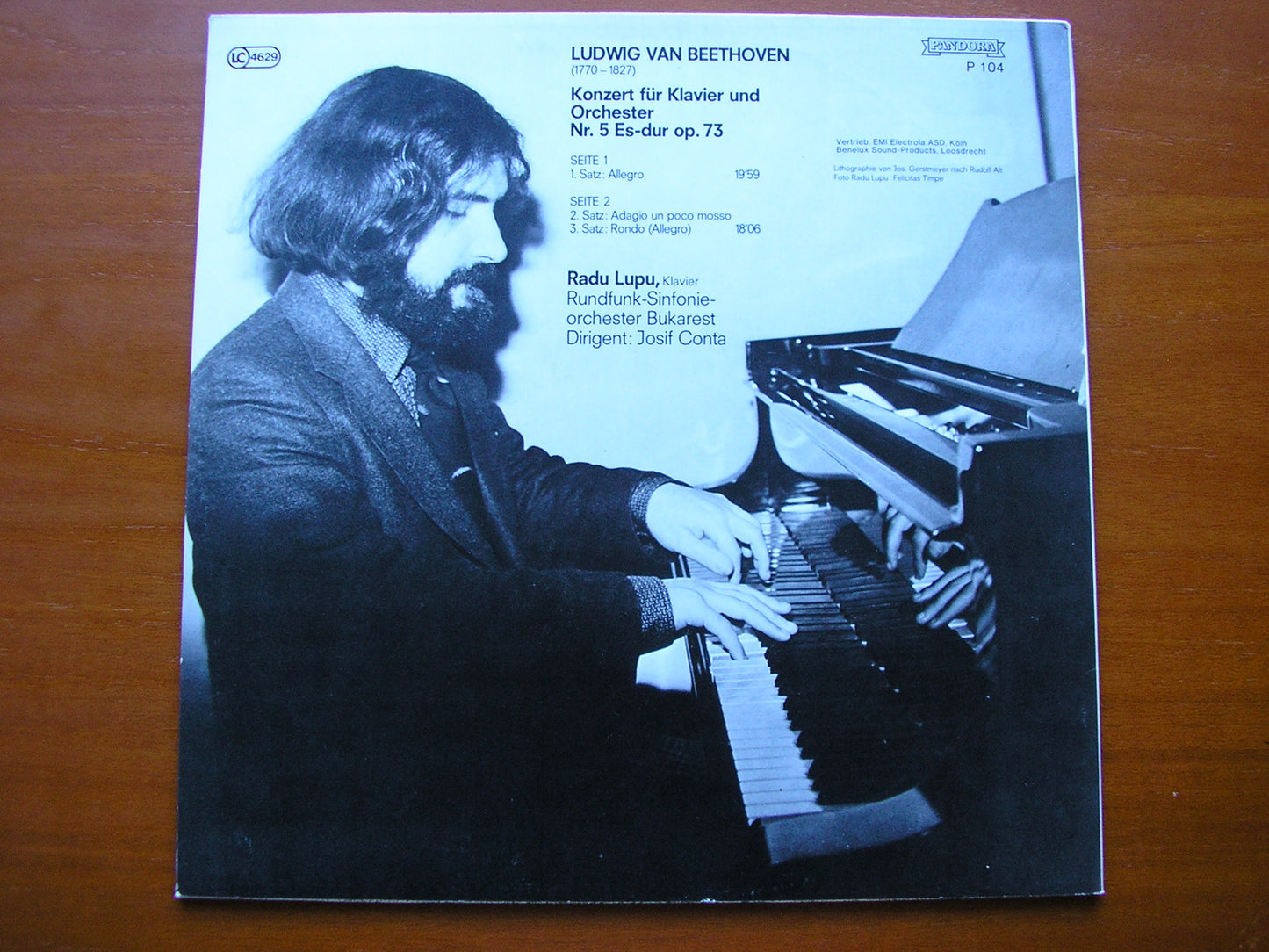 BEETHOVEN: PIANO CONCERTO No. 5 'Emperor' LUPU / BUCHAREST RADIO ORCHESTRA / CONTA P104