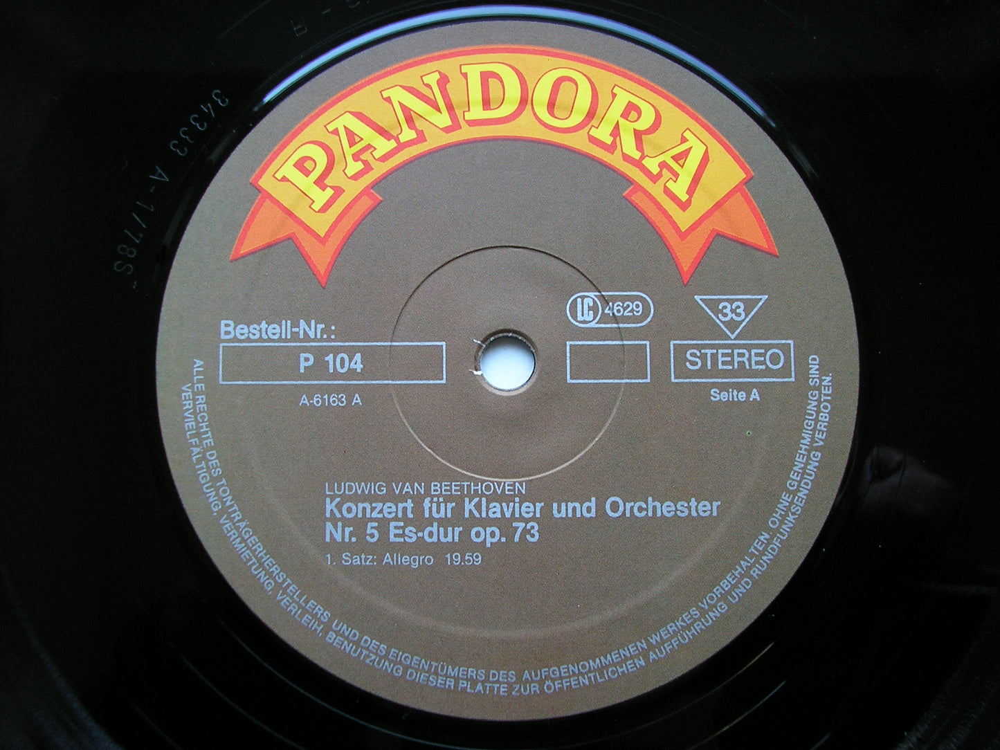 BEETHOVEN: PIANO CONCERTO No. 5 'Emperor' LUPU / BUCHAREST RADIO ORCHESTRA / CONTA P104