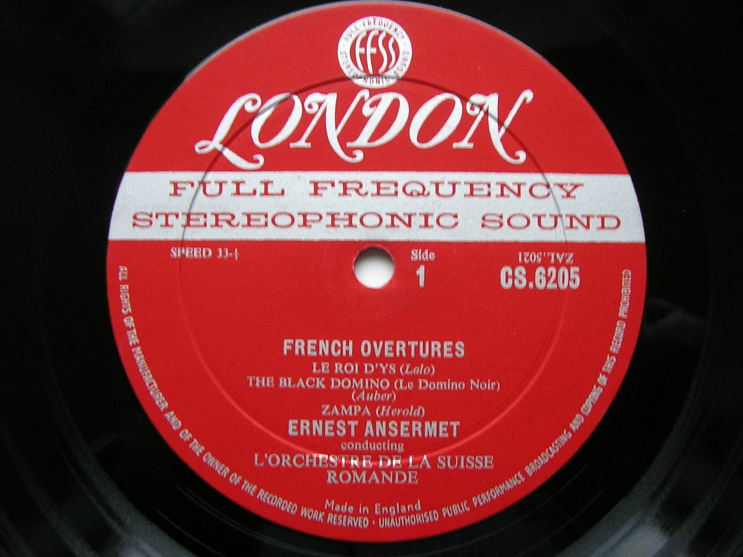 FRENCH OVERTURES: OFFENBACH / HEROLD / LALO / AUBER      ANSERMET / SUISSE ROMANDE    CS 6205