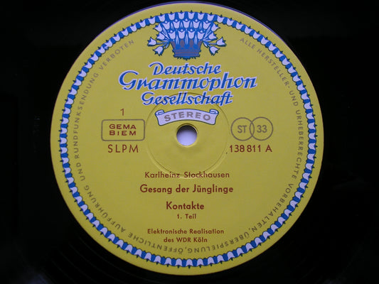 STOCKHAUSEN: GESANG DER JUNGLINGE / KONTAKTE    STUDIO FOR ELECTRONIC MUSIC COLOGNE*     138 811