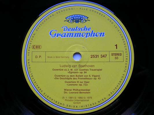 BEETHOVEN: SIX OVERTURES      BERNSTEIN / VIENNA PHILHARMONIC     2531 347