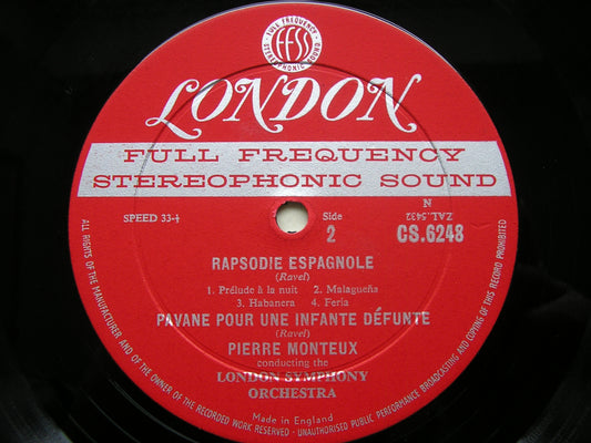 DEBUSSY: PRELUDE / NOCTURNES / NUAGES / FETES / RAVEL: PAVANE / RHAPSODIE ESPAGNOLE      MONTEUX / LONDON SYMPHONY   CS 6248