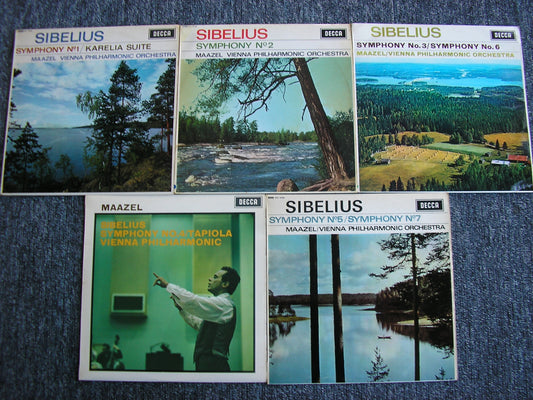 SIBELIUS: THE SEVEN SYMPHONIES / TAPIOLA / KARELIA SUITE     MAAZEL / VIENNA PHILHARMONIC    5LP