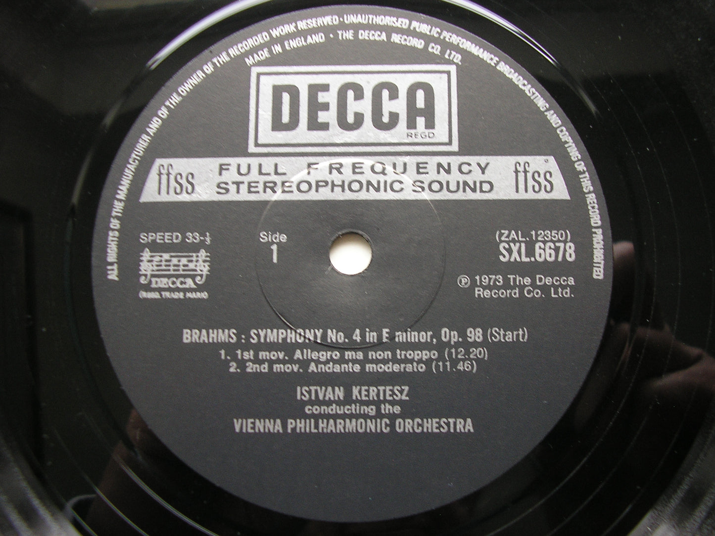 BRAHMS: SYMPHONY No. 4 KERTESZ / VIENNA PHILHARMONIC SXL 6678