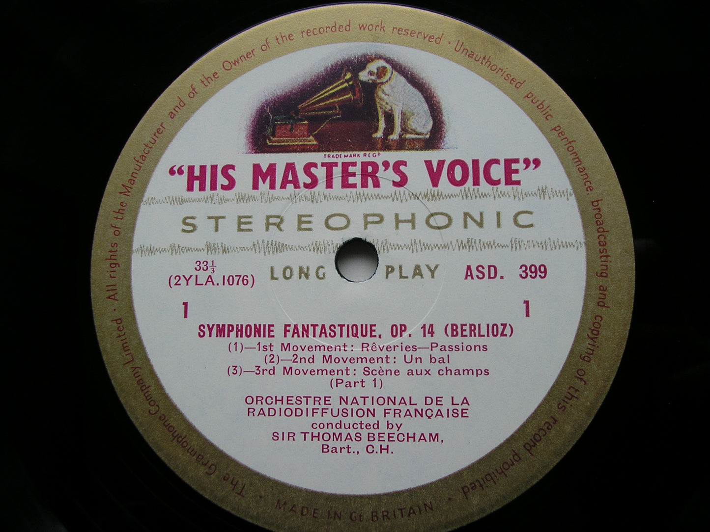 BERLIOZ: SYMPHONIE FANTASTIQUE BEECHAM / FRENCH NATIONAL RADIO ORCHESTRA ASD 399
