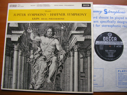 MOZART: SYMPHONIES Nos. 35 & 41 'Jupiter'     KRIPS / ISRAEL PHILHARMONIC   SXL 2220