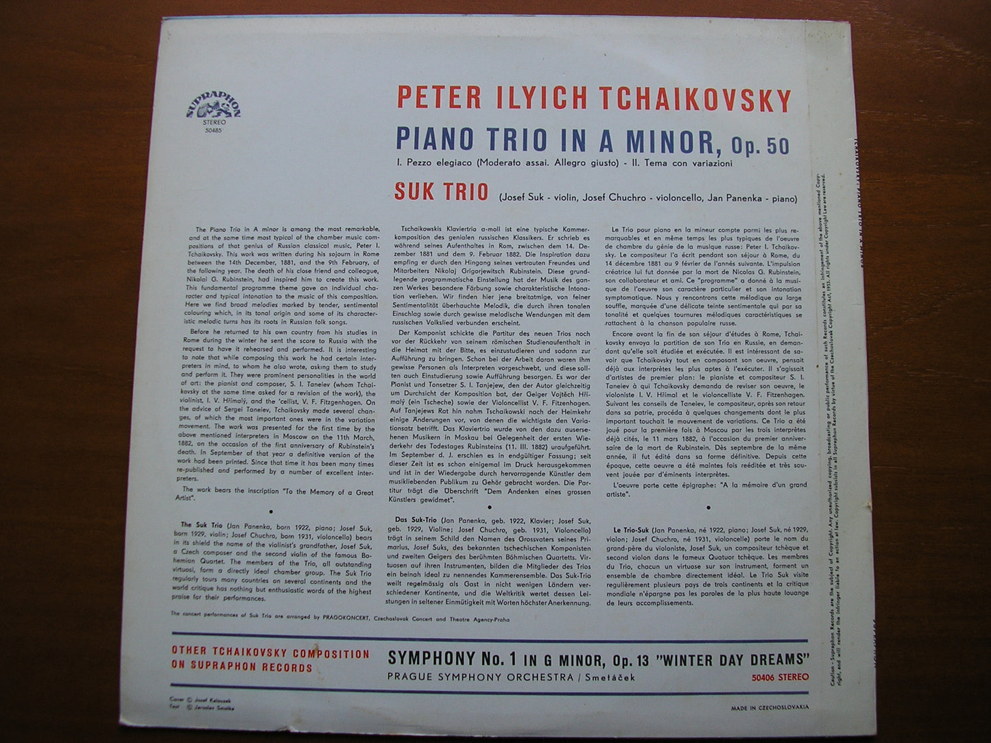 TCHAIKOVSKY: PIANO TRIO in A THE SUK TRIO 50485