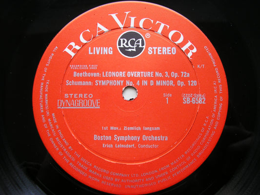 SCHUMANN: SYMPHONY No. 4 / BEETHOVEN: LEONORA No. 3 LEINSDORF / BOSTON SYMPHONY SB 6582