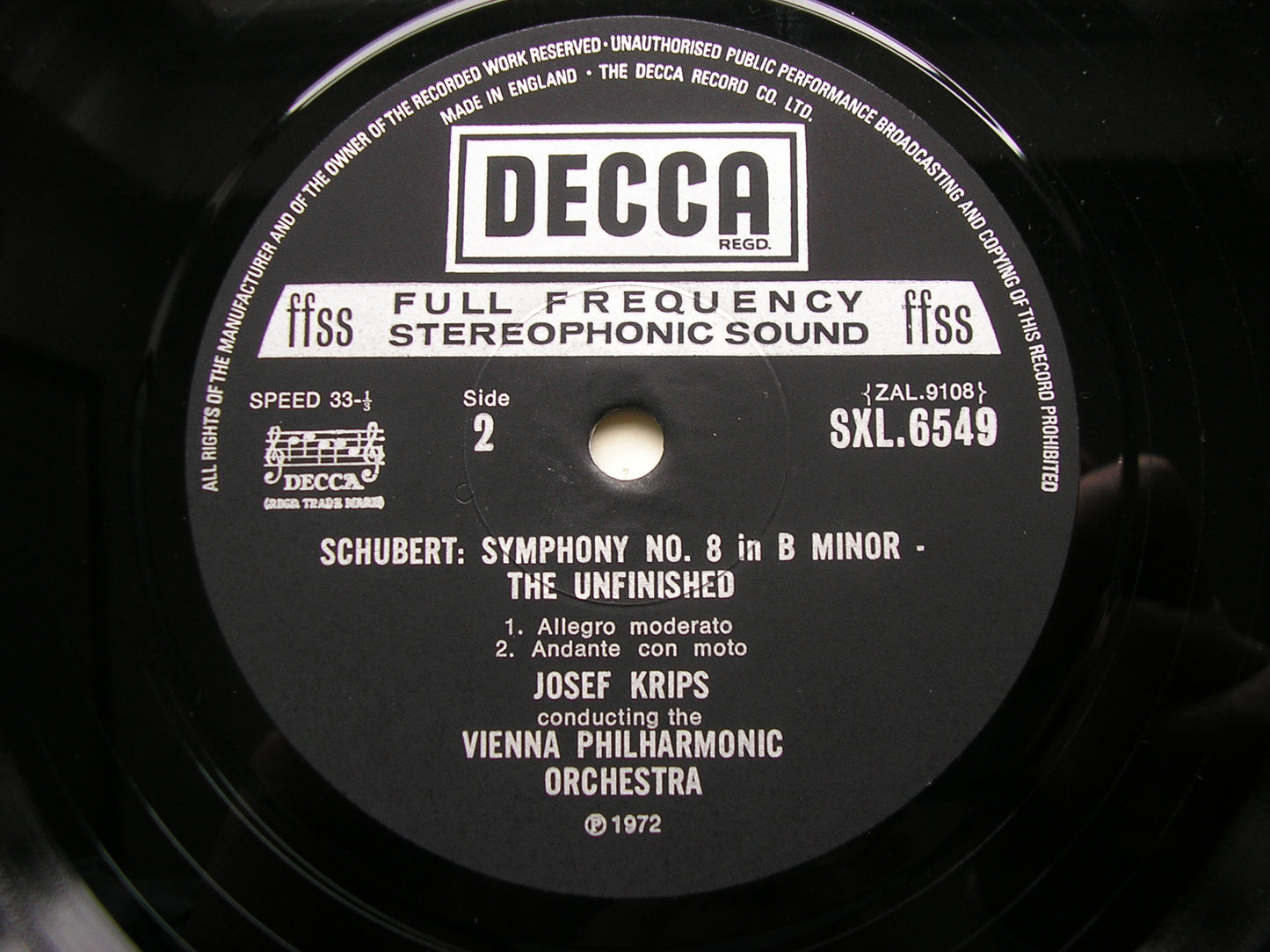 SCHUBERT: UNFINISHED / BEETHOVEN: SYMPHONY No. 8 KRIPS / ABBADO / VIENNA PHILHARMONIC SXL 6549