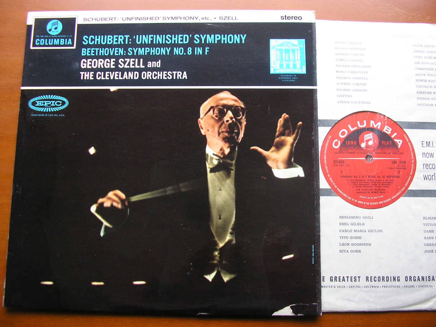 SCHUBERT: UNFINISHED / BEETHOVEN: SYMPHONY No. 8 SZELL / CLEVELAND ORCHESTRA SAX 2493