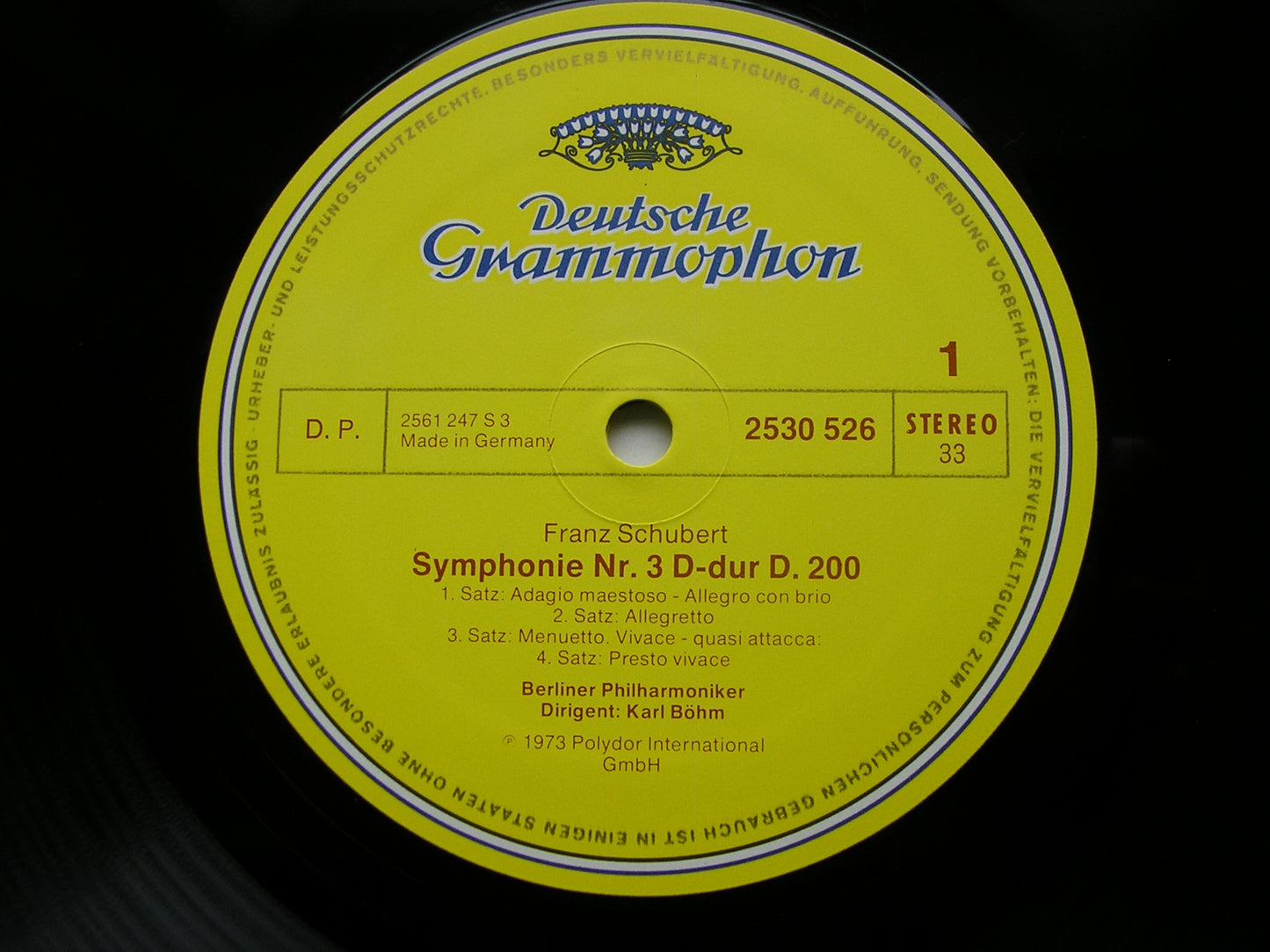 SCHUBERT: SYMPHONIES Nos. 3 & 4      BOHM / BERLIN PHILHARMONIC   2530 526
