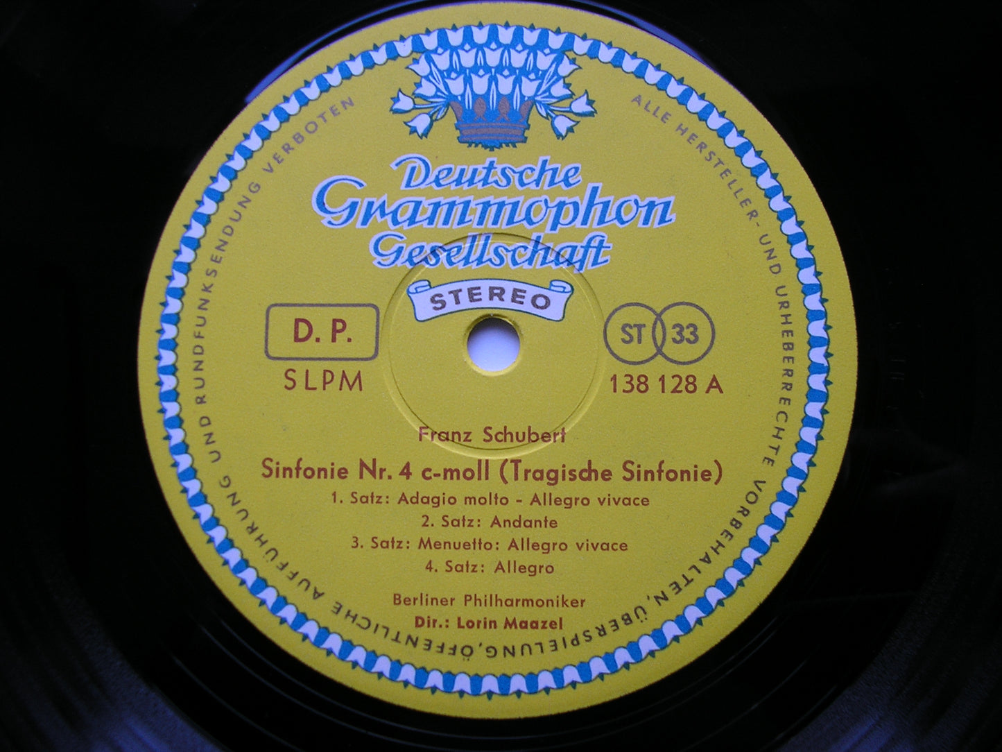 SCHUBERT: SYMPHONIES Nos. 4 'TRAGIC' & 8 'UNFINISHED' MAAZEL / BERLIN PHILHARMONIC 138 128