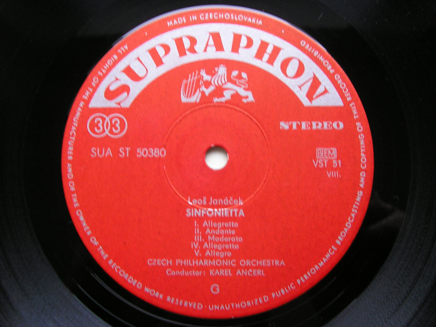 JANACEK: SINFONIETTA / TARAS BULBA       ANCERL / CZECH PHILHARMONIC    SUA ST50380