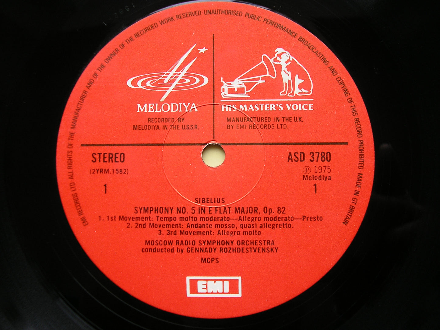 SIBELIUS: SYMPHONIES Nos. 5 & 6 ROZHDESTVENSKY / MOSCOW RADIO SYMPHONY ASD 3780