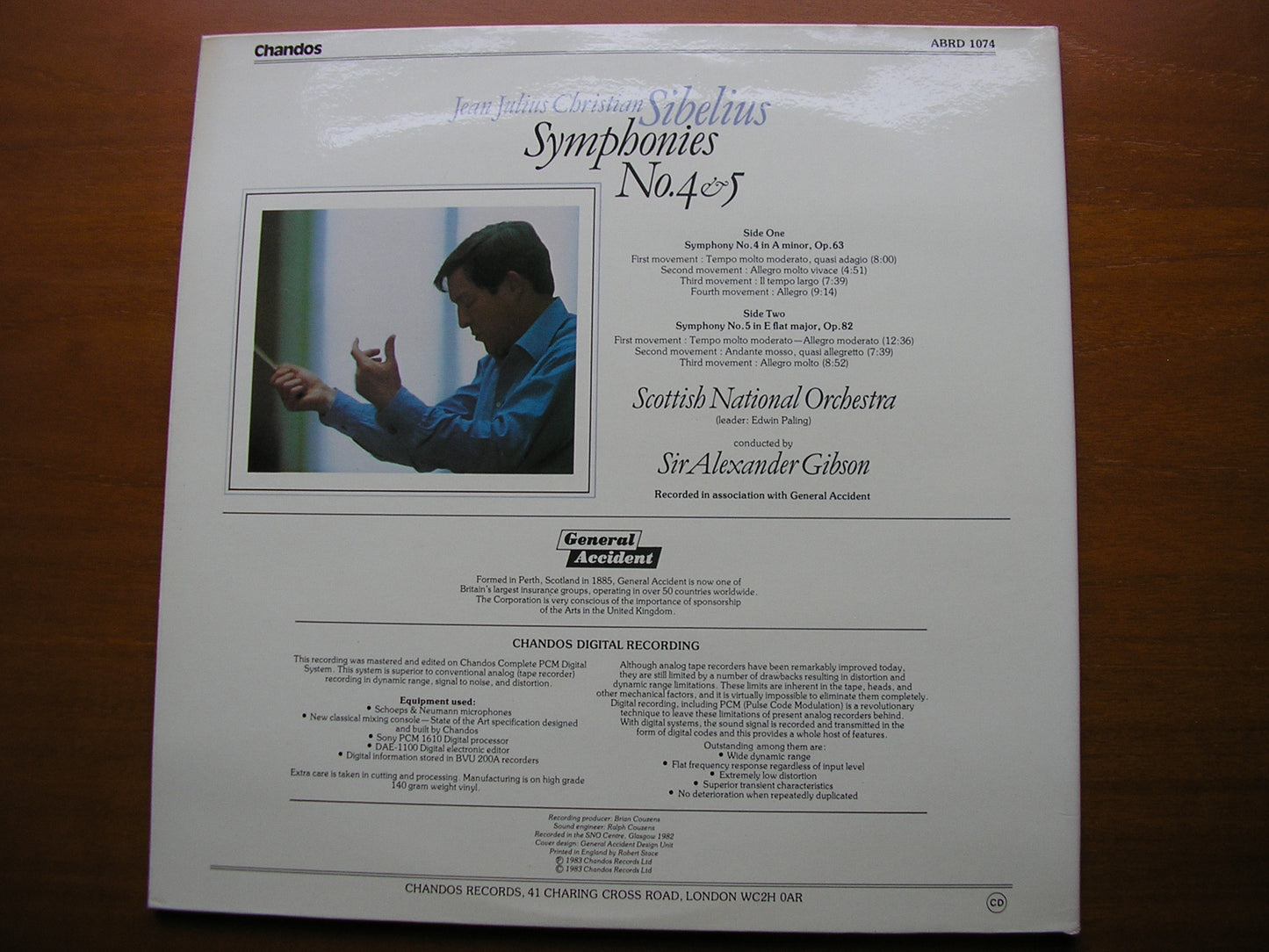 SIBELIUS: SYMPHONIES Nos. 4 & 5 GIBSON / SCOTTISH NATIONAL ORCHESTRA ABRD 1074