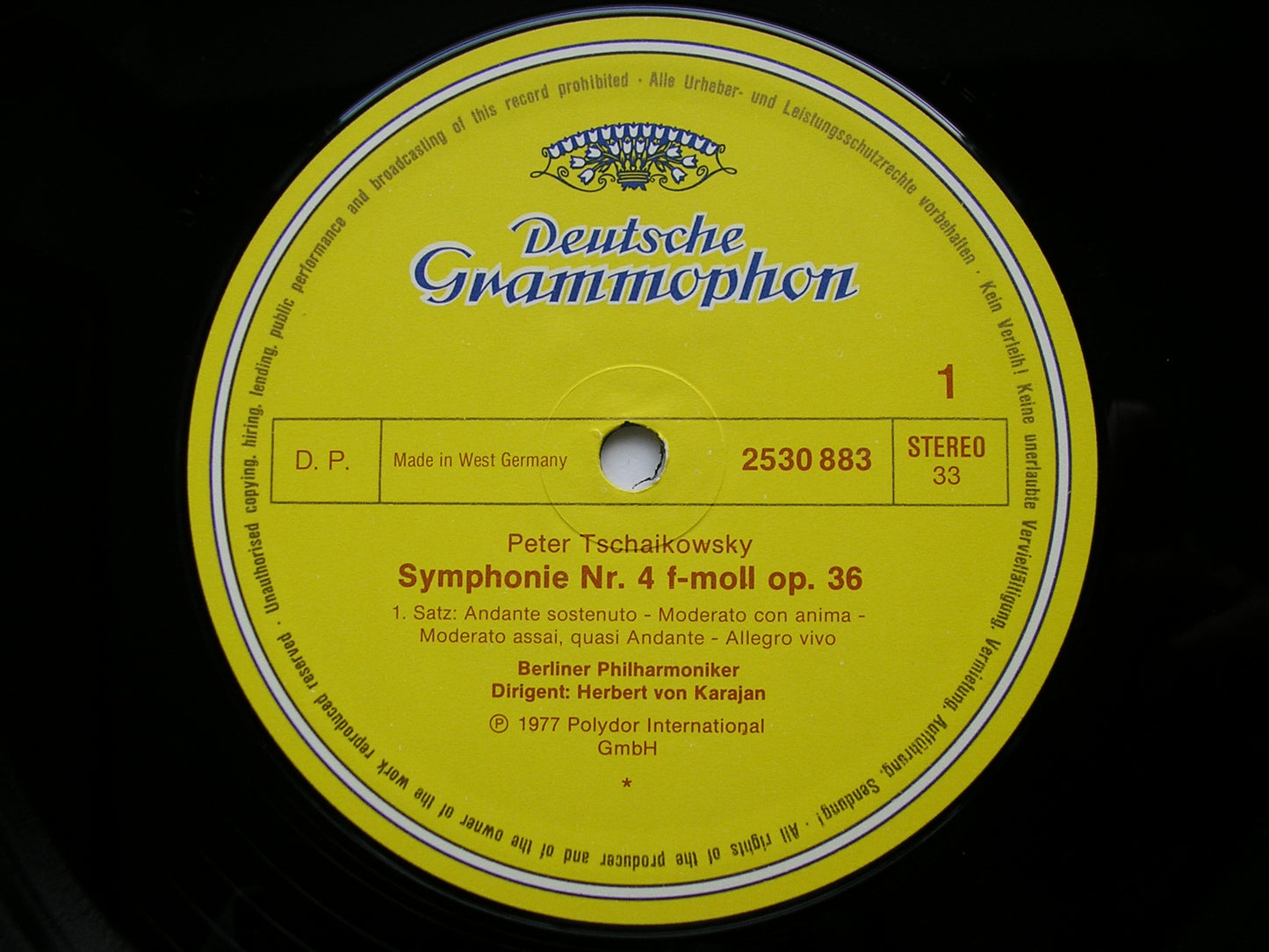 TCHAIKOVSKY: SIX SYMPHONIES    KARAJAN / BERLIN PHILHARMONIC    6LP
