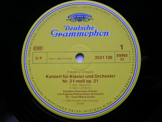 CHOPIN: PIANO CONCERTO No. 2 / GRANDE POLONAISE ZIMERMAN / LOS ANGELES PHILHARMONIC / GIULINI 2531 126