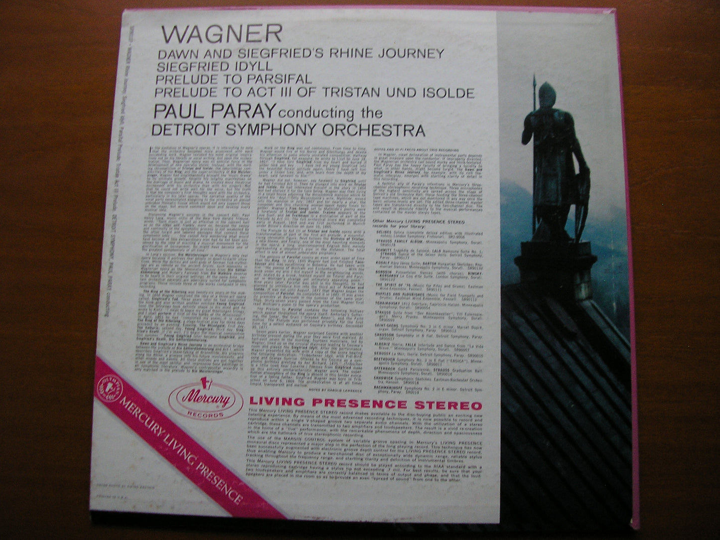 WAGNER: ORCHESTRAL MUSIC PAUL PARAY / DETROIT SYMPHONY SR 90107