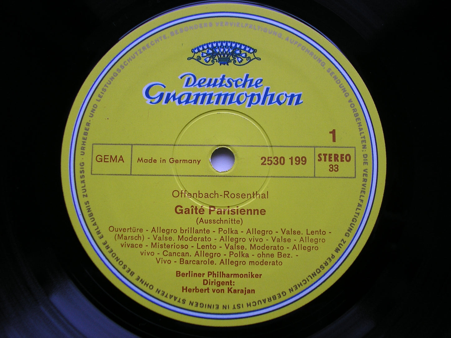 OFFENBACH: GAITE PARISIENNE / GOUNOD: FAUST Ballet Music KARAJAN / BERLIN PHILHARMONIC 2530 199