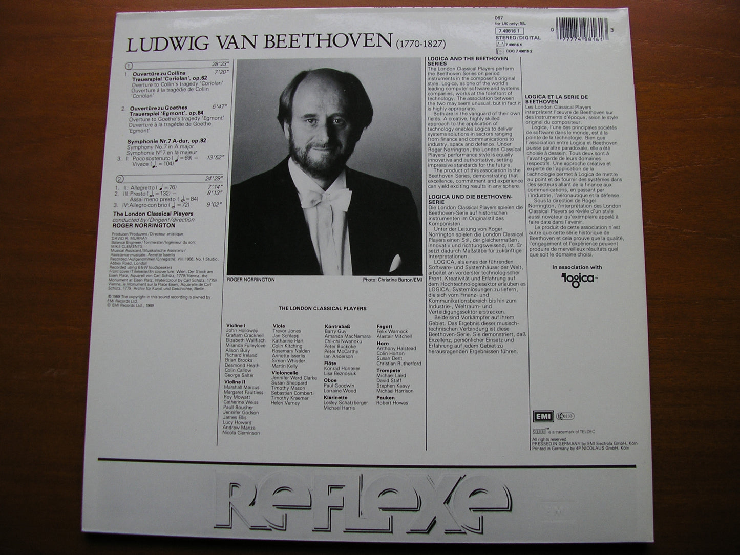 BEETHOVEN: SYMPHONY No. 7 / EGMONT / CORIOLAN NORRINGTON / LONDON CLASSICAL PLAYERS 749816