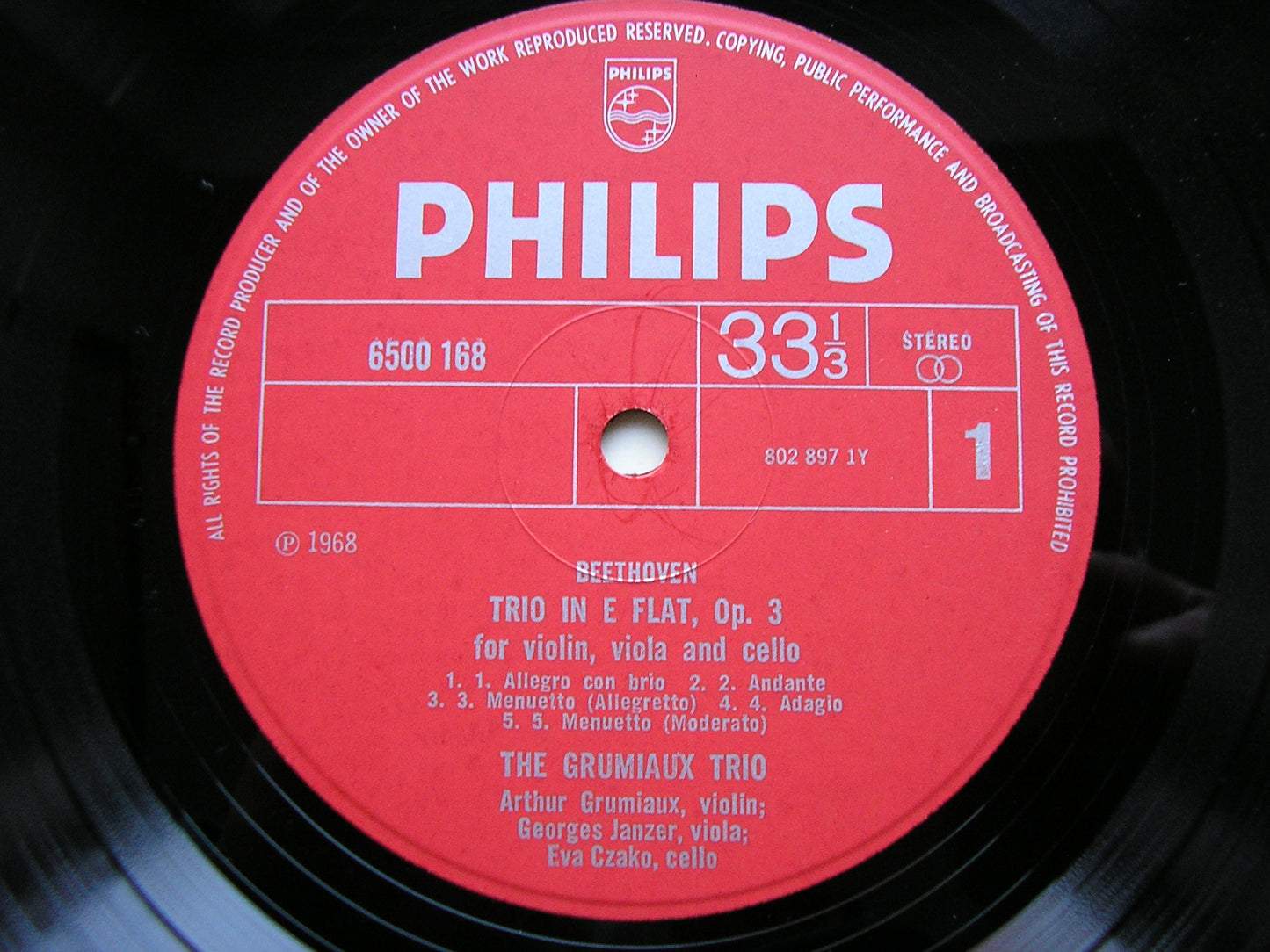 BEETHOVEN: STRING TRIOS Op. 9 / TRIO Op. 3 THE GRUMIAUX TRIO 6500 168 / 6500 227