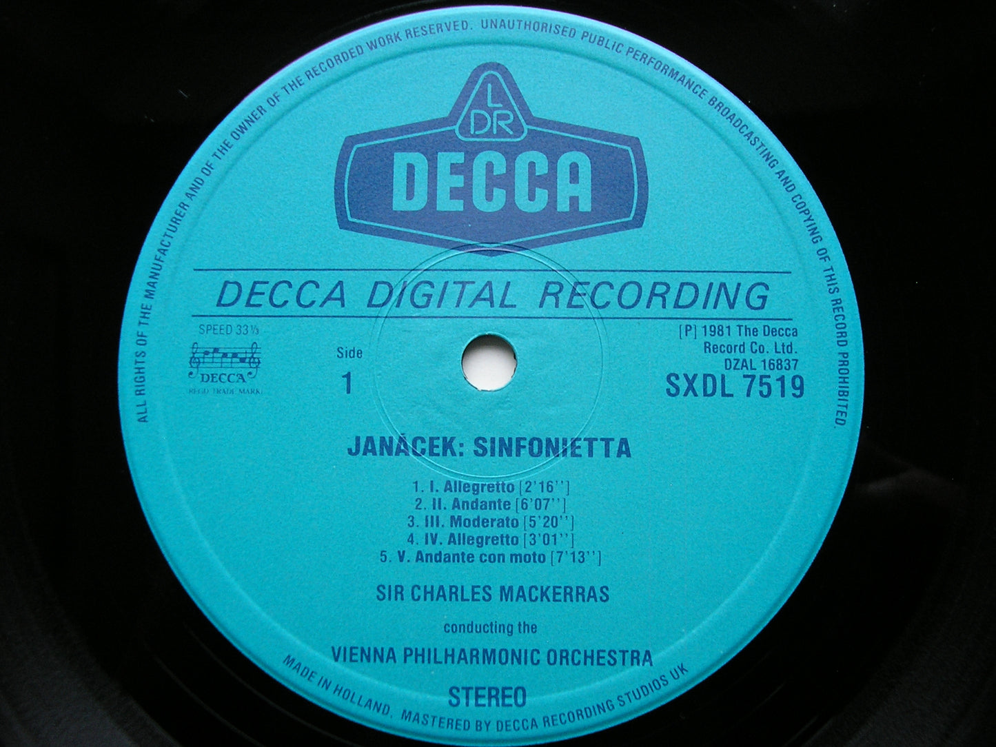 JANACEK: SINFONIETTA / TARAS BULBA    MACKERRAS / VIENNA PHILHARMONIC  SXDL 7519