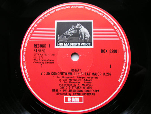 MOZART: THE COMPLETE WORKS FOR VIOLIN & ORCHESTRA   DAVID & IGOR OISTRAKH / BERLIN PHILHARMONIC   4 LP    SLS 828