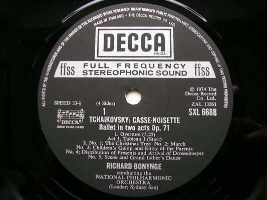 TCHAIKOVSKY: THE NUTCRACKER    BONYNGE / NATIONAL PHILHARMONIC   2LP    SXL 6688 / 9