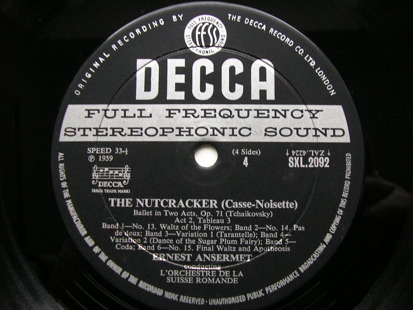 TCHAIKOVSKY: THE NUTCRACKER ANSERMET / SUISSE ROMANDE 2LP SXL 2092 - 3