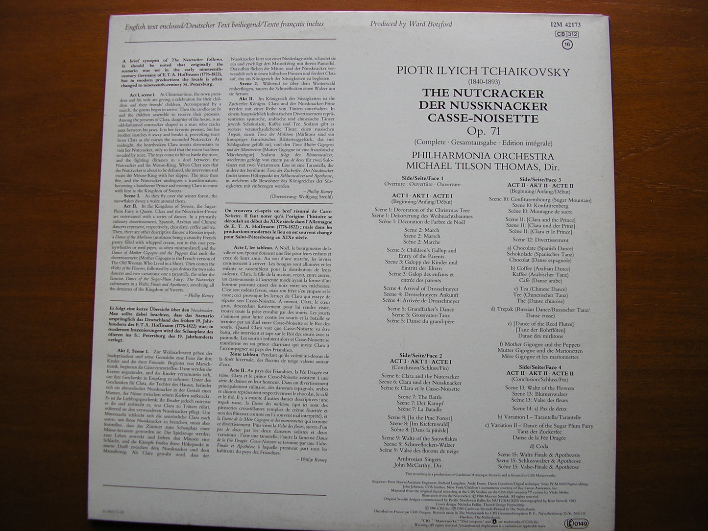 TCHAIKOVSKY: THE NUTCRACKER TILSON THOMAS / PHILHARMONIA ORCHESTRA 2 LP I2M42173