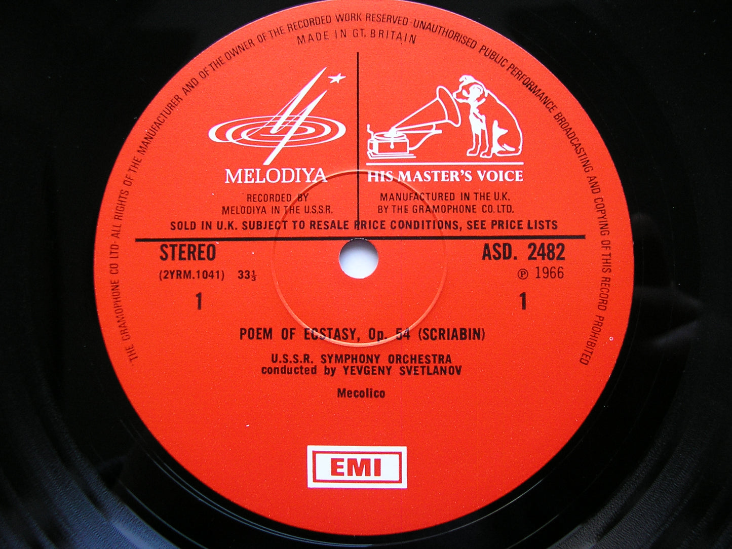 SCRIABIN: THE POEM OF ECSTASY / RACHMANINOV: ISLE OF THE DEAD   YEVGENY SVETLANOV / USSRSO    ASD 2482