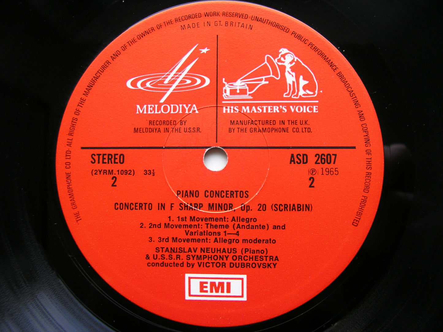 ARENSKY: PIANO CONCERTO / SCRIABIN: PIANO CONCERTO KAPLAN / NEUHAUS / USSRSO / KHAIKIN / DUBROVSKY ASD 2607